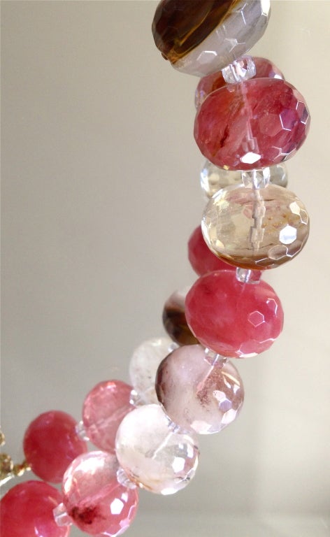 Cherry Quartz Rock Crystal Necklace