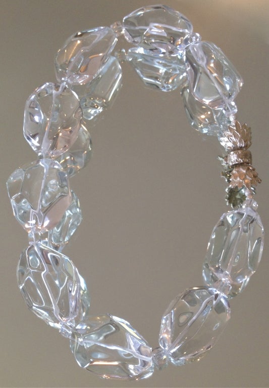 Elegant Rock Crystal And Gold Necklace 2