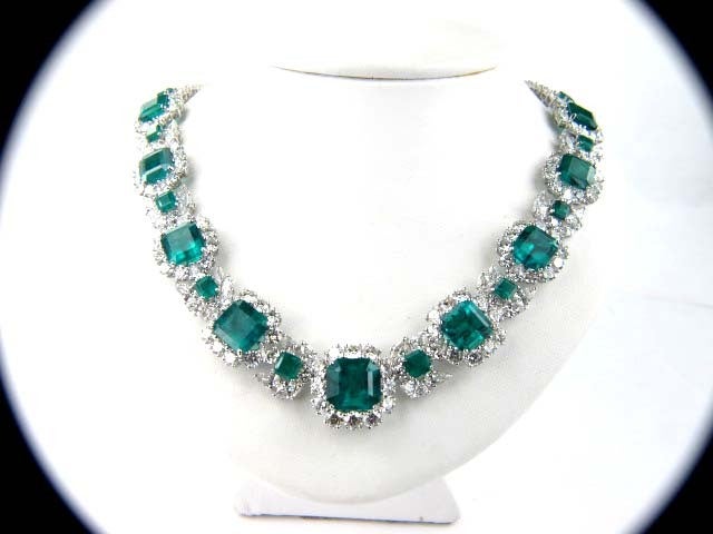 Women's Magnificent Columbian Emerald Diamond Necklace