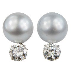 SEAMAN SCHEPPS South Sea Pearl Diamond White Gold Earrings