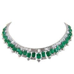 HARRY WINSTON Magnificent Colombian Emerald Diamond  Necklace
