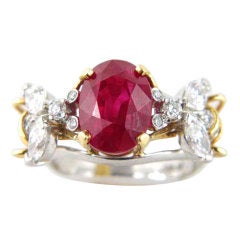 TIFFANY & CO. Burma Ruby Diamond Ring