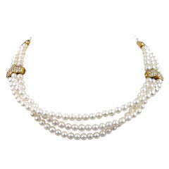 BOUCHERON Pearl Diamond Yellow Gold Necklace
