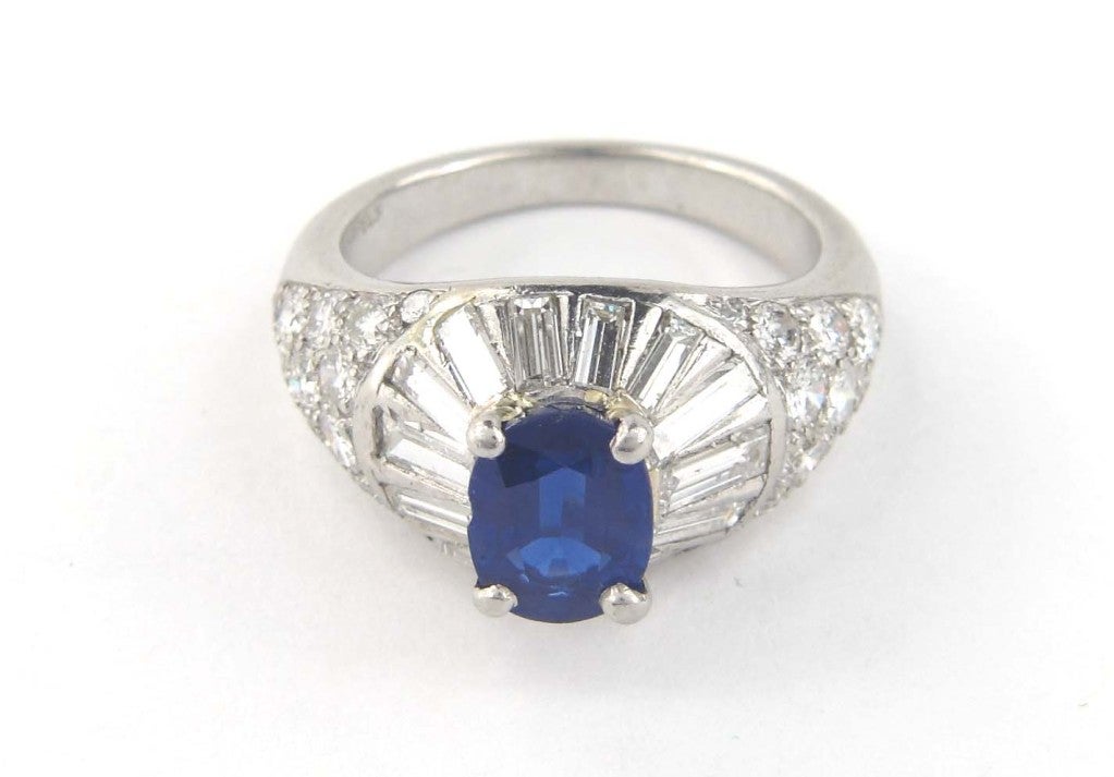 VAN CLEEF & ARPELS Sapphire Diamond Platinum Ring