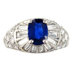 VAN CLEEF & ARPELS Sapphire Diamond Platinum Ring