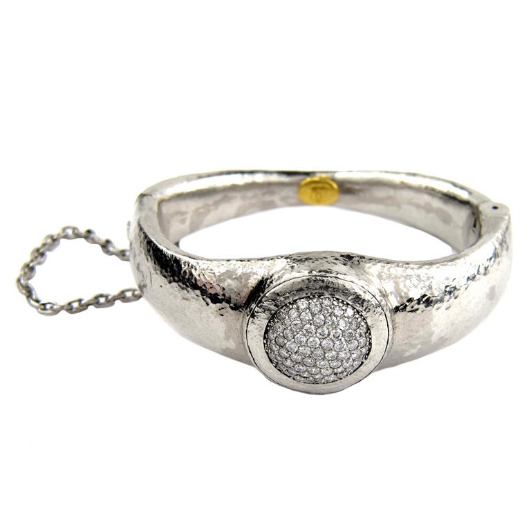 GURHAN Diamond Platinum Bangle For Sale