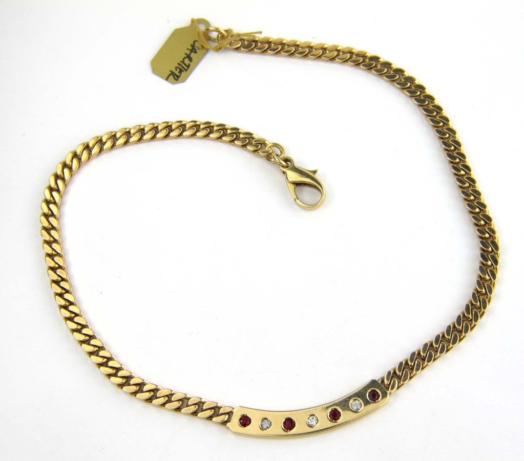 CARTIER Ruby Diamond Yellow Gold Necklace