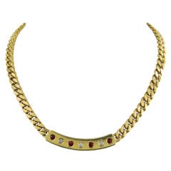 CARTIER Ruby Diamond Yellow Gold Necklace