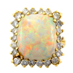 Opal Diamond Yellow Gold Ring