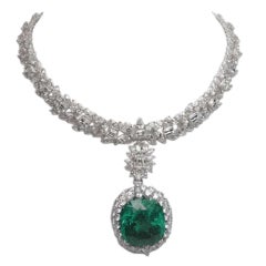 Magnificent Emerald Diamond Necklace
