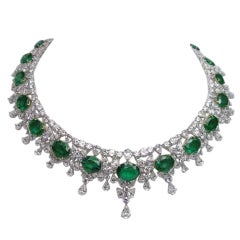 Magnificent Important Diamond Emerald Necklace