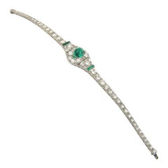 Platinum Diamond Emerald bracelet