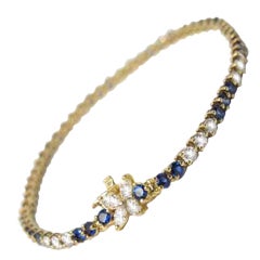 Tiffany & Co. Gold Diamond Sapphire Bracelet