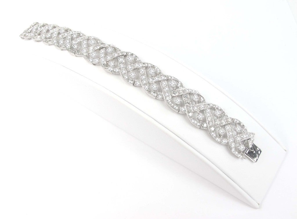 Cartier Platinum Diamond Bracelet.This is an exceptional Diamond and Platinum bracelet with approximately 15 ½ carats diamonds, H color VS clarity.
