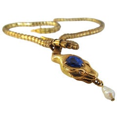Elegant Articulated Gold Snake Necklace