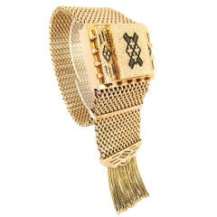 Fabulous Large Wrap Tassel Gold Bracelet / Watch