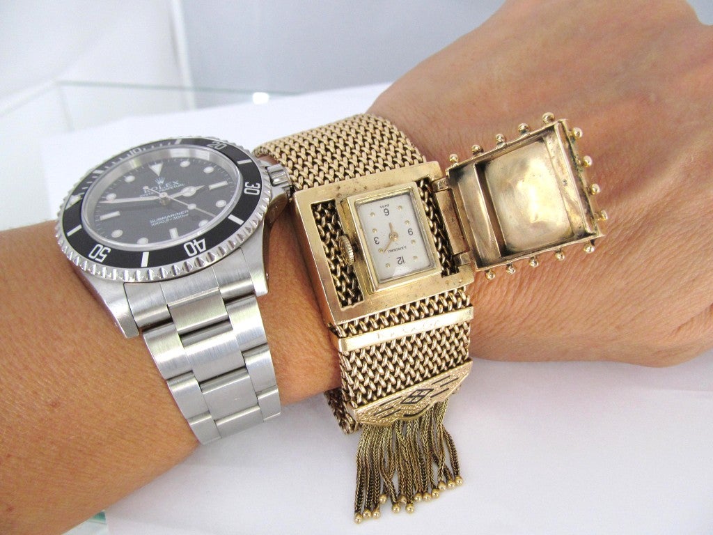 Fabulous Large Wrap Tassel Gold Bracelet / Watch at 1stDibs