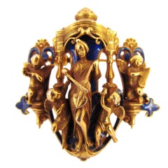 Froment Meurice Gold Brooch: "L'Harmonie" 1847