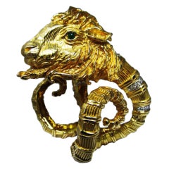 Spectacular Rams Head Gold & Diamond Bracelet