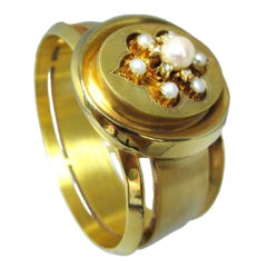 Victorian Estrucan Gold Diamond 
Pearl Bracelet