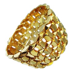 Elegant Large Geometrical Gold Bracelet