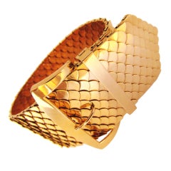 Spectacular Large 40's Gold Buckle Bracelet