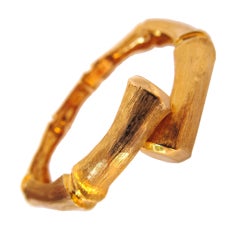 Elegant Faux Bamboo Gold Bracelet