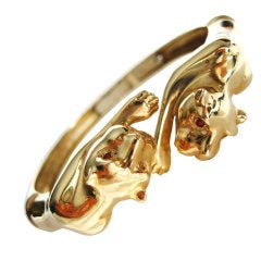 Classical Double Tiger Articulated Bangle Bracelet