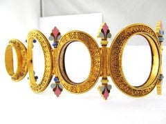 Spectacular Large Etruscan Revival Medallion Bracelet Spectacular Large Etruscan Revival Medallion Bracelet