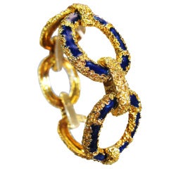 Superb Italian Large Link Enameled Bracelet