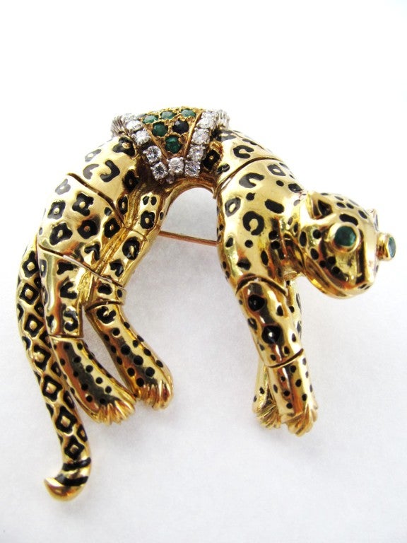 Elegant, Bold Articulated Panther Brooch