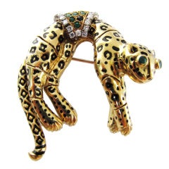 Elegant, Bold Articulated Panther Brooch