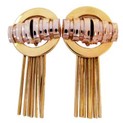 Fabulous Pair of 70's Gold Earrings