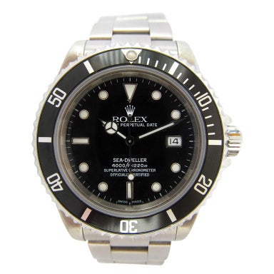 Retro Rolex Stainless Steel Sea-Dweller Wristwatch