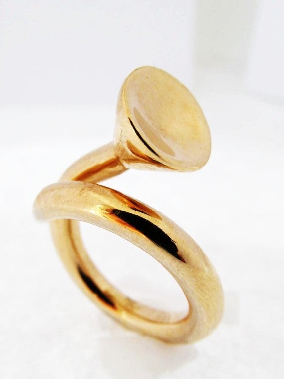 Elegant, chic hand crafted gold ring,