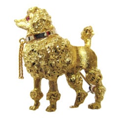 Elegant Standard Poodle Gold Brooch