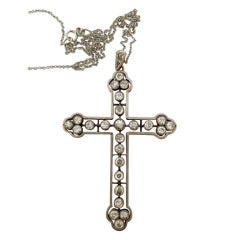 Precious Antique Diamond, Gold and Platinum Cross
