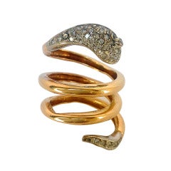 Snake Gold 
Diamond Spiral Ring