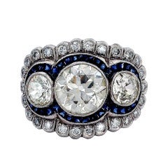 Elegant Diamond & Sapphire Ring