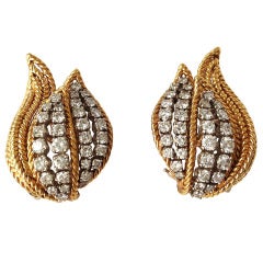 Elegant Pair of Diamond and Gold Night 
Day Earrings