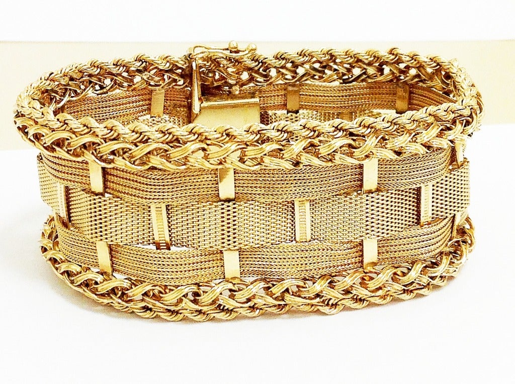 Classical chic woven, beautifully articulated bracelet. Flexible and wonderful to wear. Great alternative to a cuff, link, or bangle Bracelets