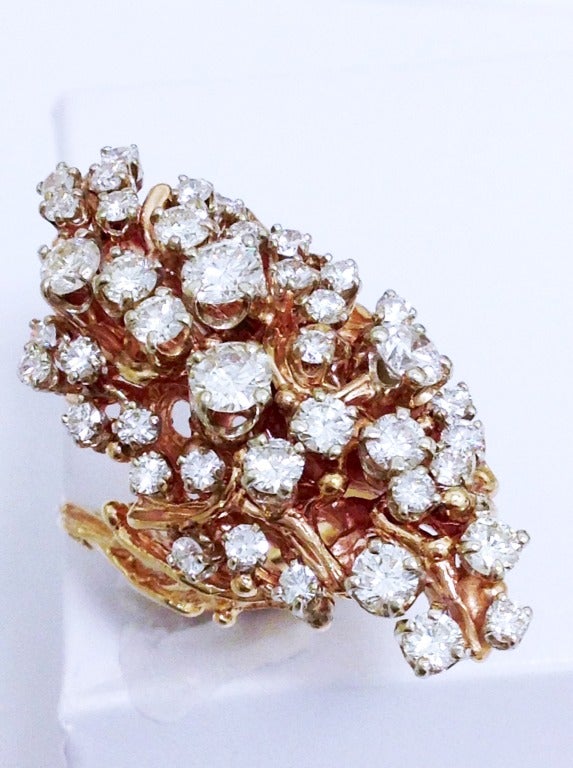 Fabulous Mid Century Diamond Cocktail Ring