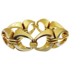 Stunning 1960's Space Age Inspired Gold Link Bracelet