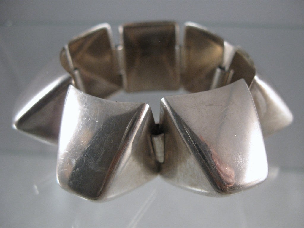 Women's Rare Georg Jensen Pyramidal Sterling Bracelet