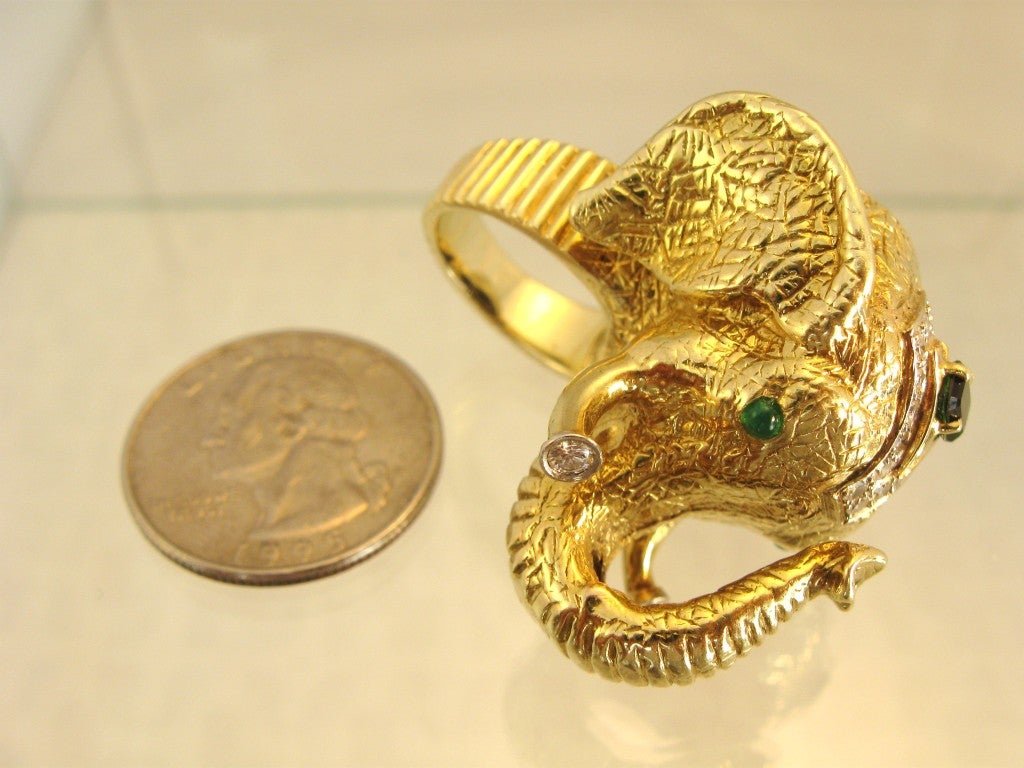 Le Triomphe bold Elephant Gold Ring 2