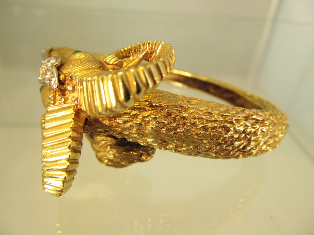 Le Triomphe Gold Rams Head Bangle / Bracelet 2