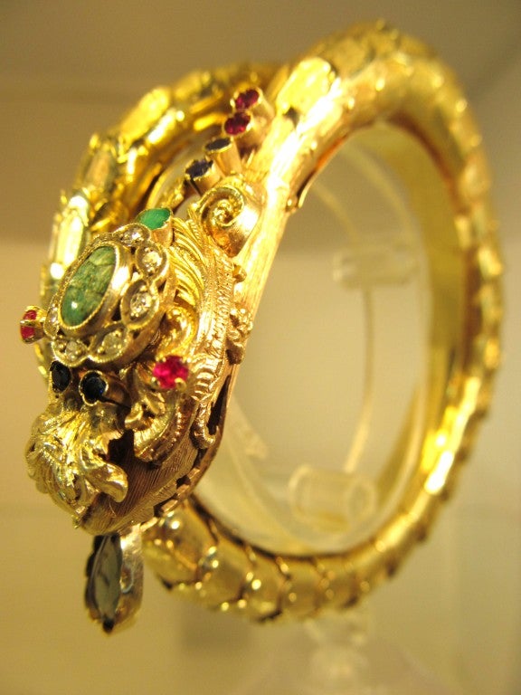 Antique Articulated Snake Warp Bracelet