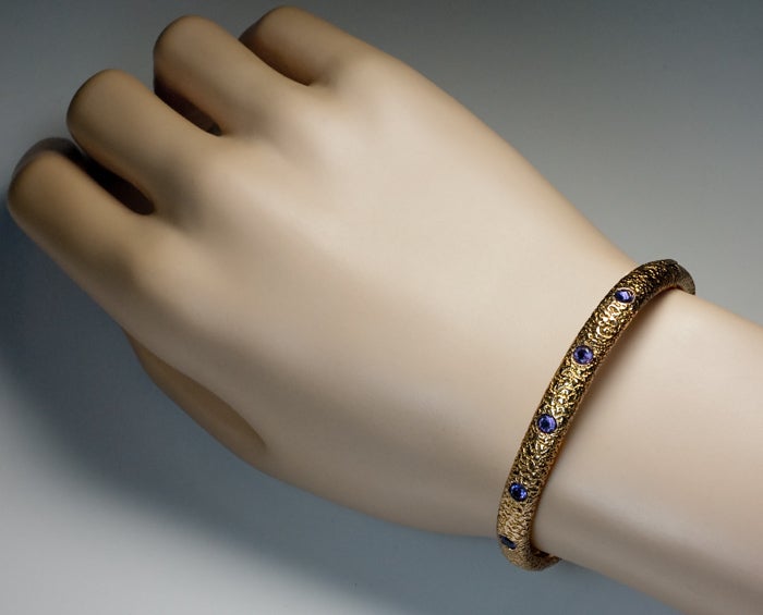 Victorian Antique Russian Gold Nugget Bangle Bracelet