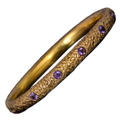 Antique Russian Gold Nugget Bangle Bracelet