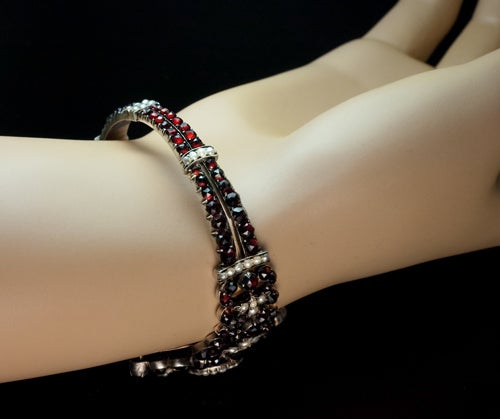 Antique Victorian Era Garnet Bracelet 1